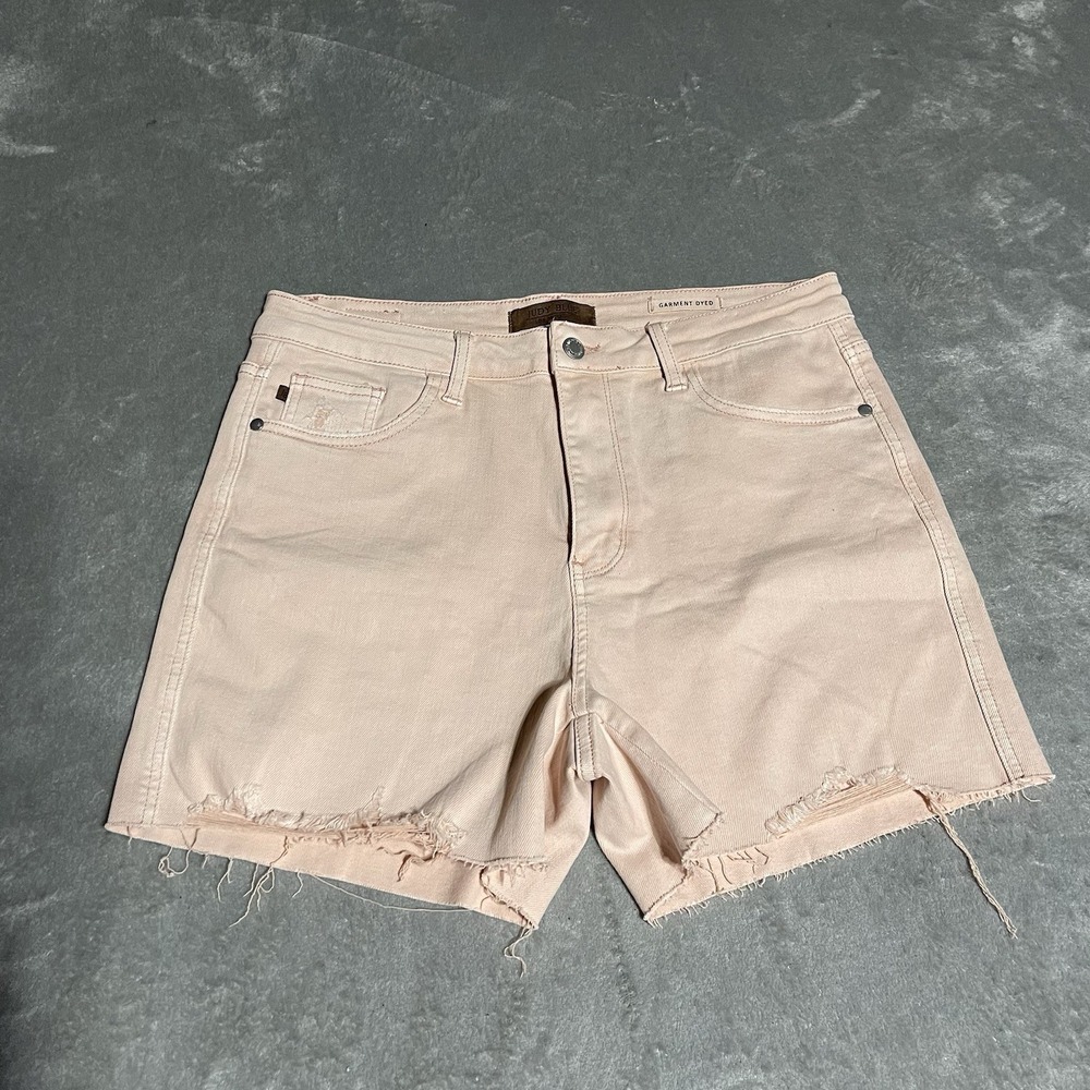 Judy Blue Pale Pink High-Rise Distressed Denim Shorts